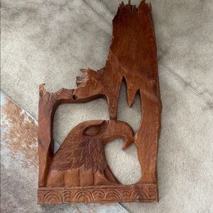 Handcrafted Rustic Wooden Eagle Wall Art